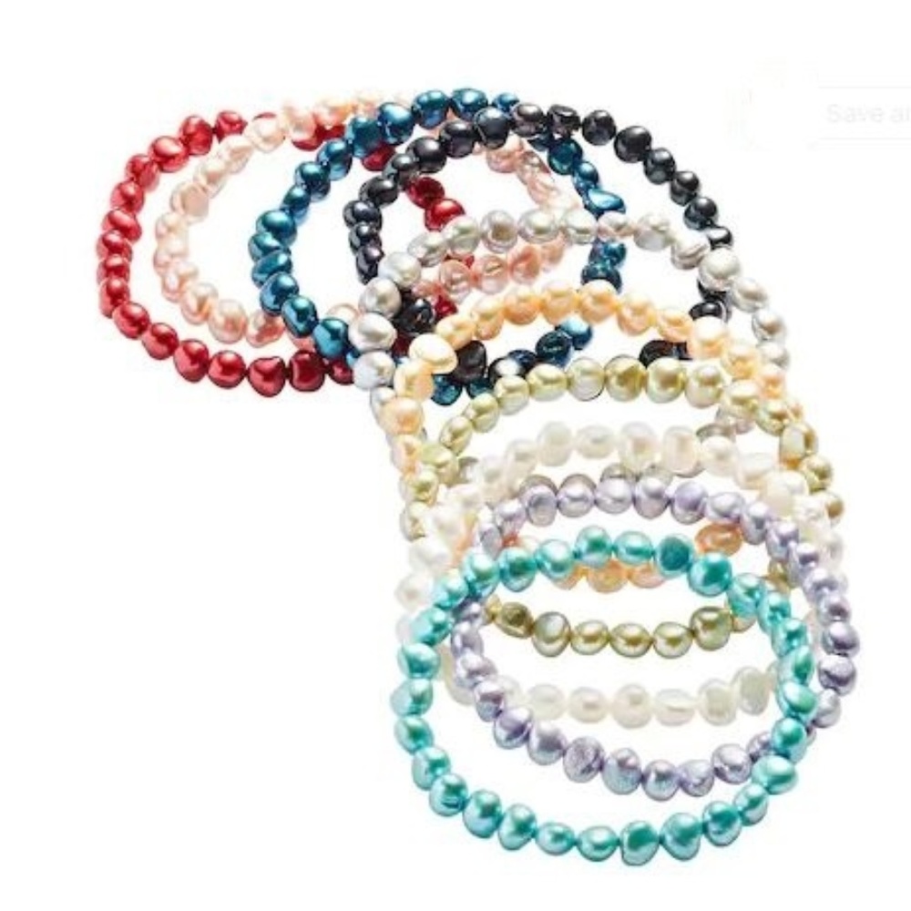 Set of Freshwater multicolor  Pearl bracelets